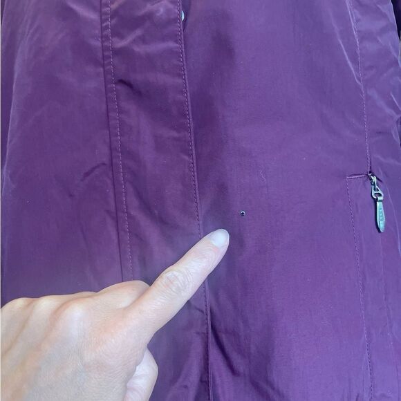 LL Bean Puffer Insulated Fleece Lined Burgundy Winter Coat Womens Size Medium - Picture 15 of 16
